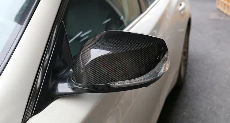 Add-on Real Carbon Fiber Side Mirror Cover Caps for Infiniti G25 G37 09-14