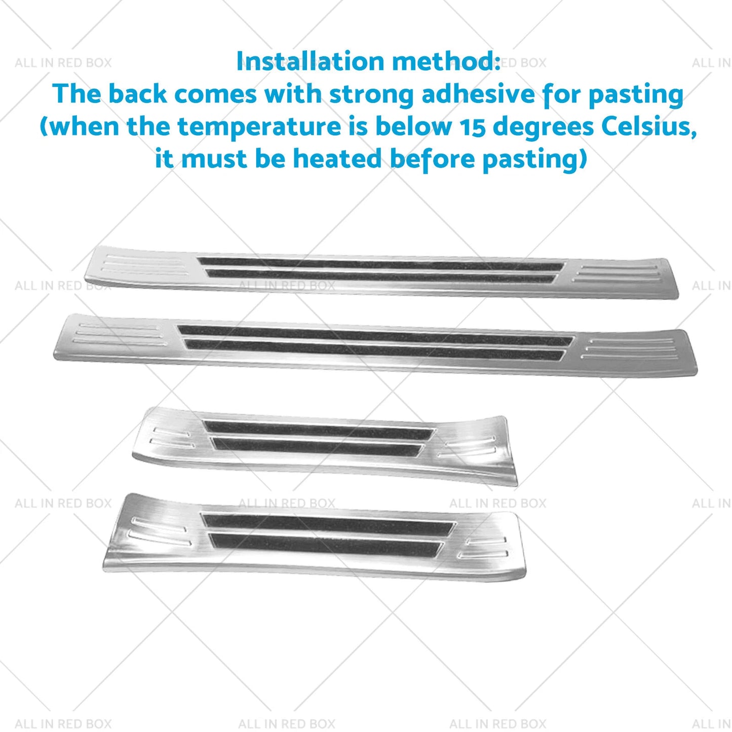 4 x Steel Door Sill Protector Trim Scuff Plate for Subaru Crosstrek (2023)