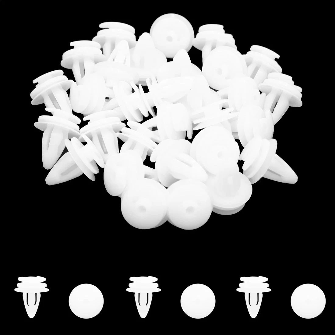 30 Pcs 9mm White Plastic Rivets Clips for BMW Door Bumper Fasteners