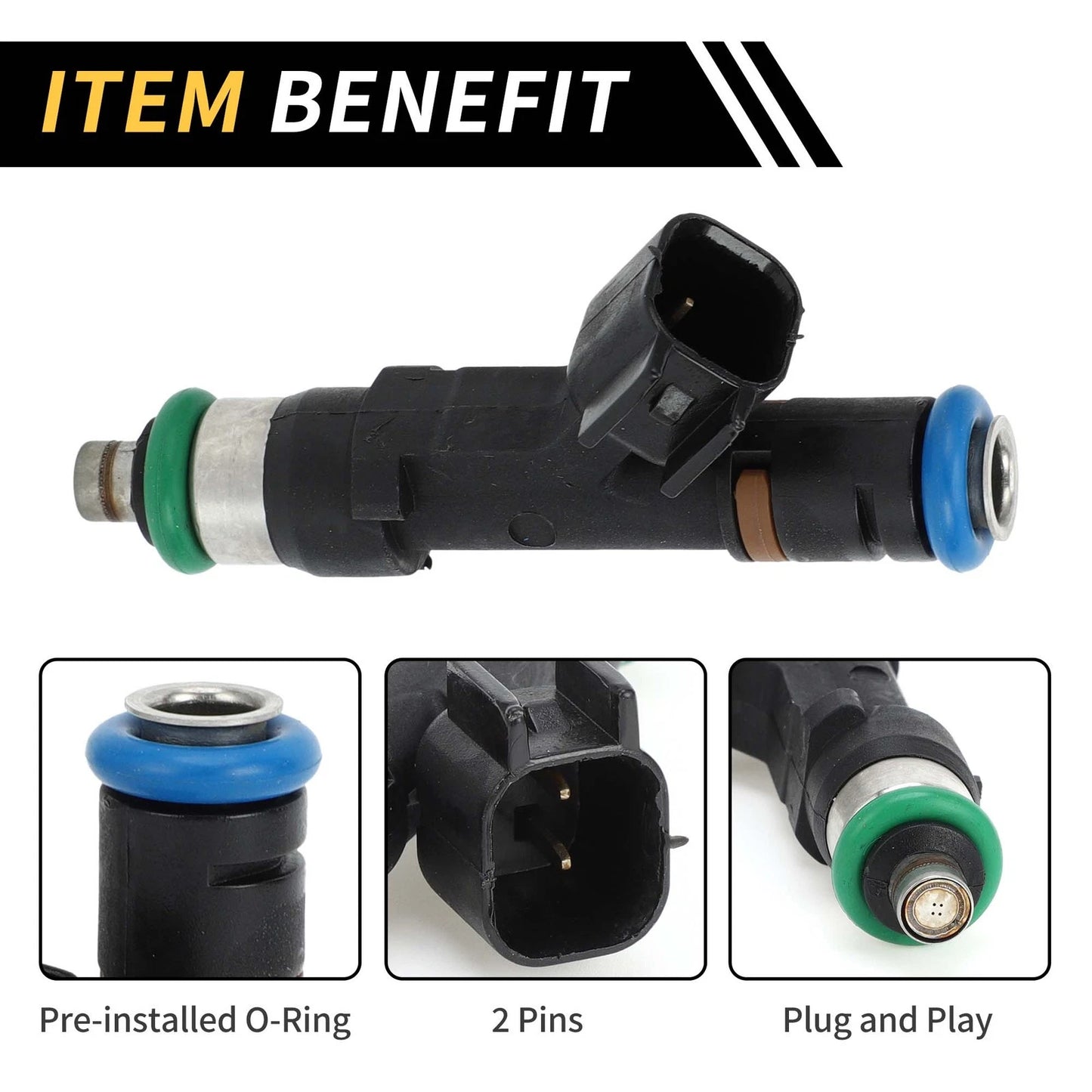 Fuel Injector Nozzle for Ford Ranger 2006-2010 - 4 Holes, Black