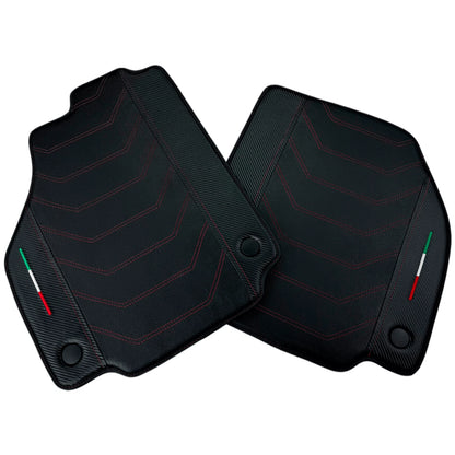 AutoWin Leather Floor Mats for Ferrari 488 GTB 2015-2022 with Carbon Fiber