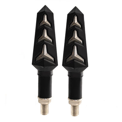 2 x Amber & White LED Motorcycle Turn Signal Indicators