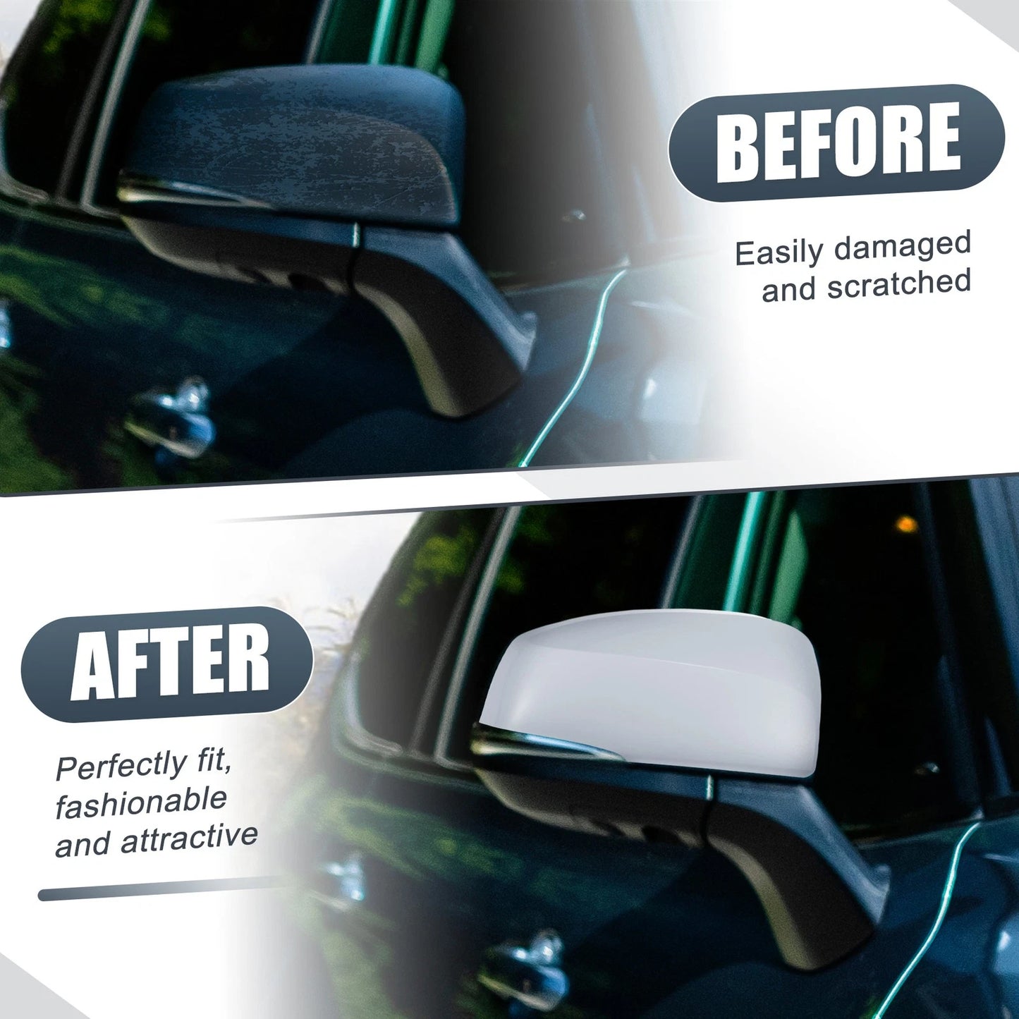 Right Side Mirror Cover Cap Replacement White for Toyota Highlander (2020–2022)