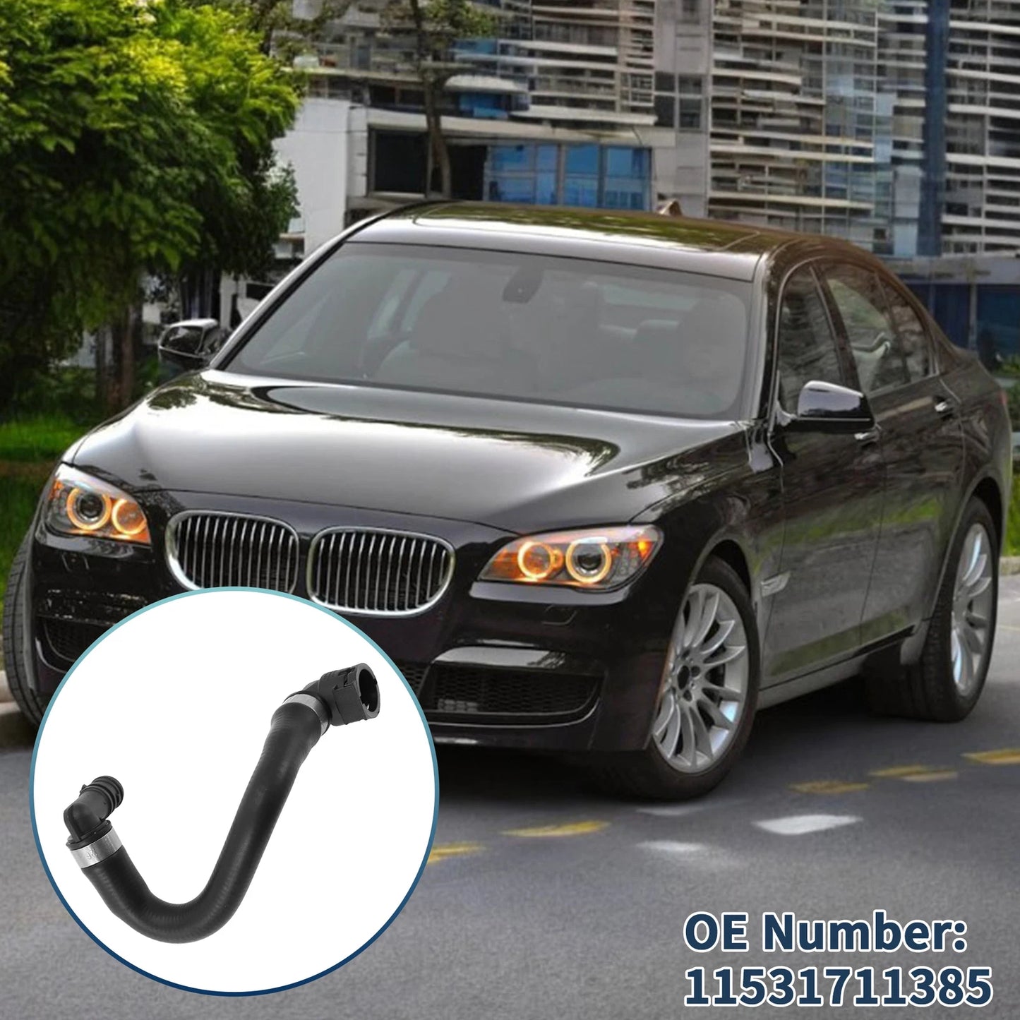 Radiator Hose for BMW 740i 740iL 750iL (1998-2001) Rubber 1 x Hose