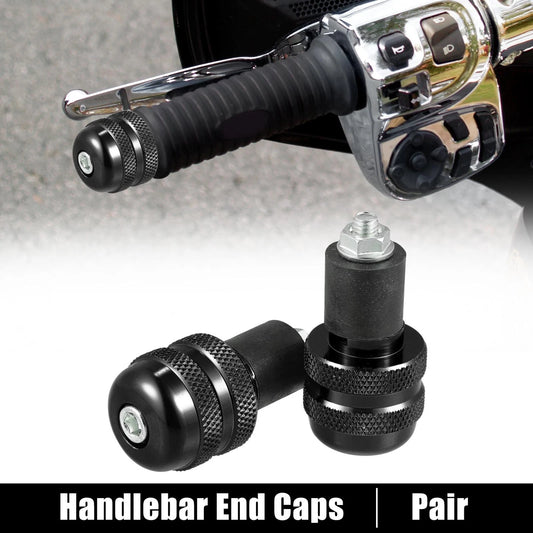 Pair Aluminum Alloy Universal 7/8" 18mm Handlebar End Caps for Motorcycle