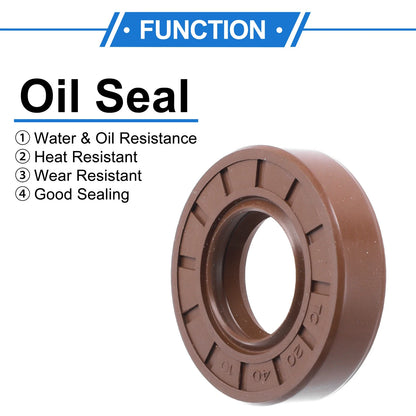 Oil Seal 20x40x10mm Brown 2 x Seal Ring for Make Model