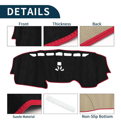 Dashboard Cover Mat for Honda CR-V 2017-2022 Sun Protector Black Red