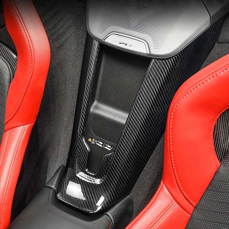 Real Carbon Fiber Wireless Charging Panel Frame Cover for Corvette C8 2020-2023