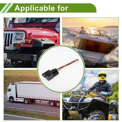 4Pins / 24V 40A / Relay for Motorcycle Car Truck with Sockets Fuses