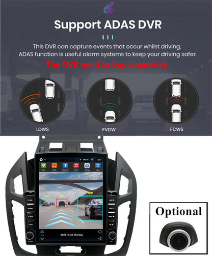 9.7" Vertical Stereo Radio GPS Navi for Ford Transit/Tourneo Connect (2014-2018)