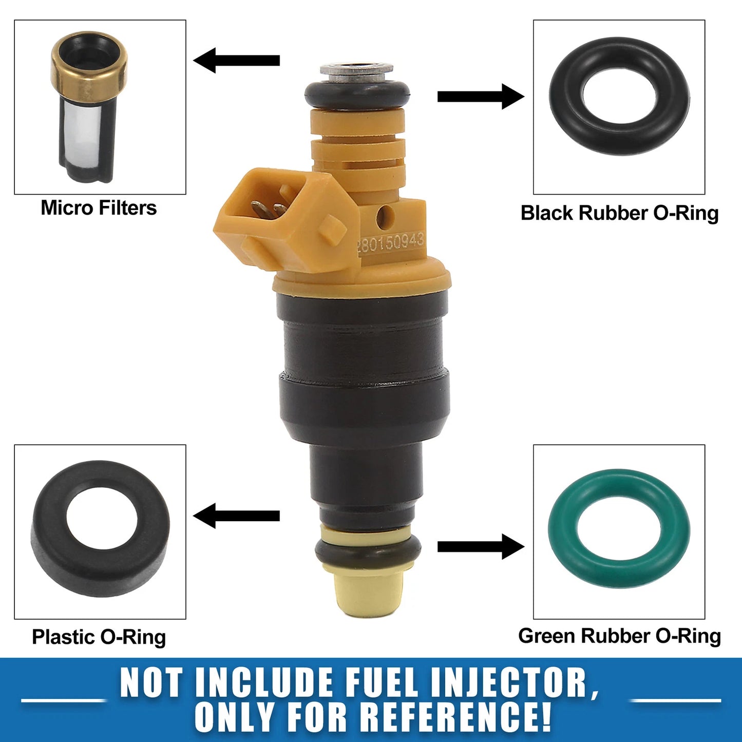 4 x Fuel Injector O-Rings Seals with Micro Filters for Honda Civic Acura