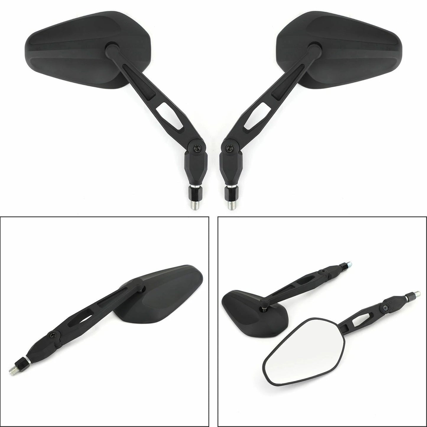 2 x Black Universal Handlebar Mirrors for F3