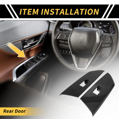 Carbon Fiber Door Window Switch Panel Cover Set for Toyota Tundra (14-21)