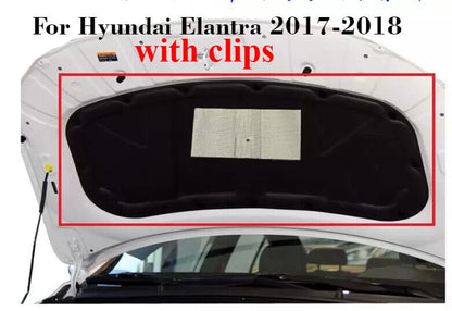 1PCS Front Hood Engine Sound Insulation Pad for Hyundai Elantra (2017–2018)