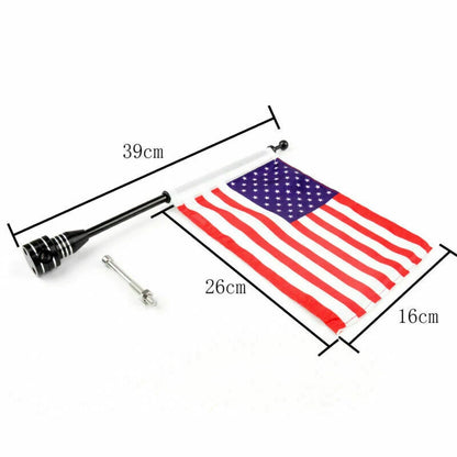 Rear Side Mount Flag Pole with USA Flag for Blk F2