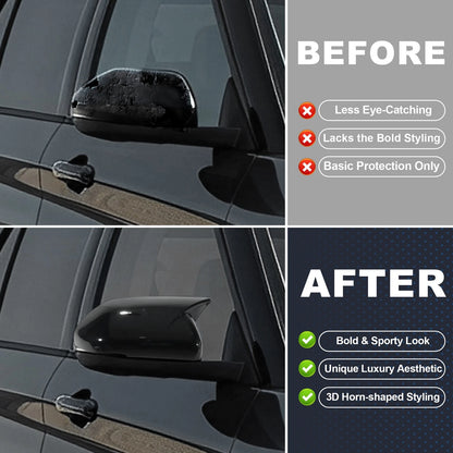 Left Right Side Ox Horn Rear View Mirror Covers for Ford Explorer (2020-2024)