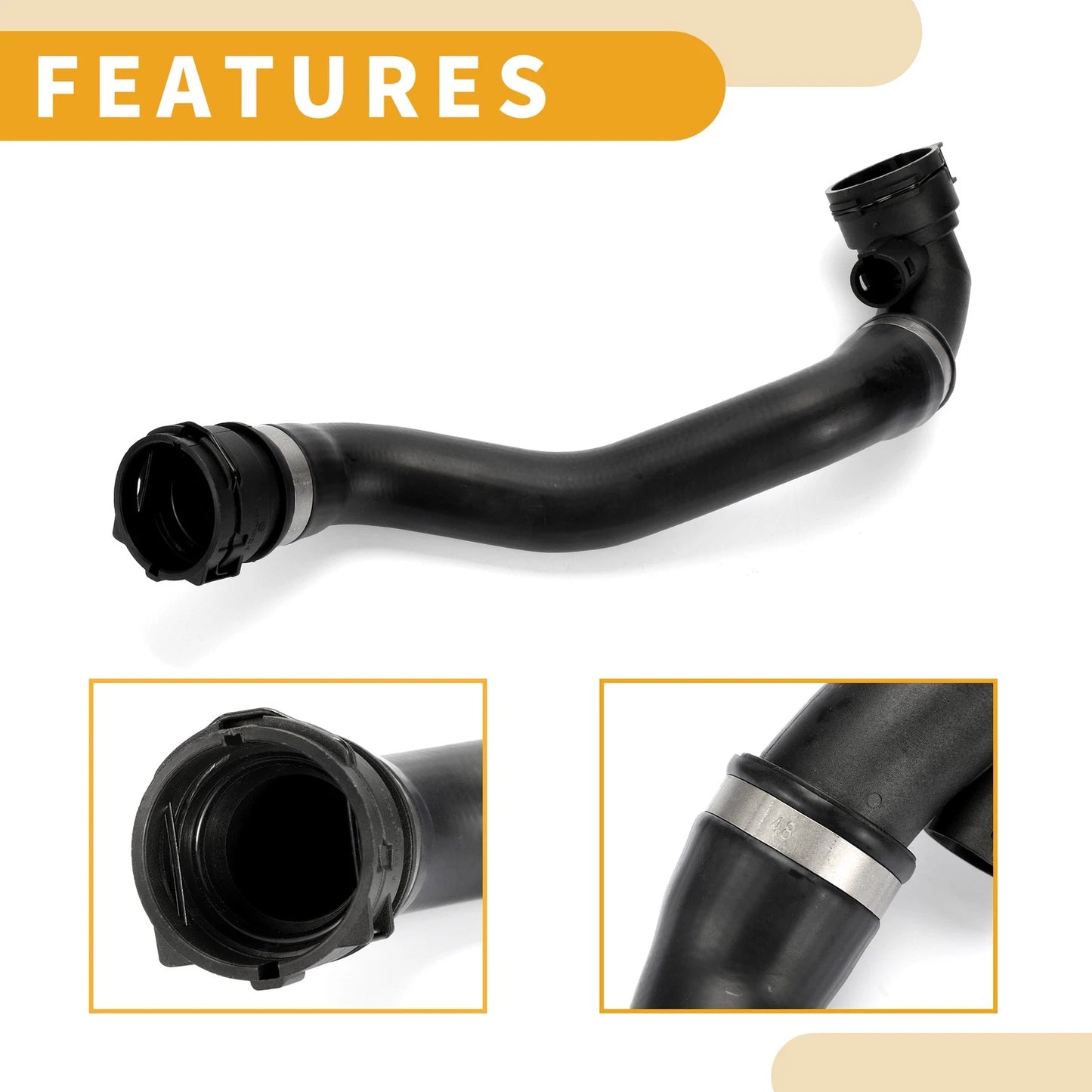 Radiator Hose for BMW E53 X5 2001-2006 2 x Rubber Black