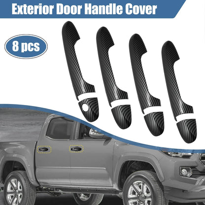8pcs ABS Carbon Fiber Door Handle Cover Trim for Toyota Tacoma (2016–2021)