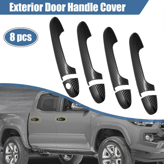 8pcs ABS Carbon Fiber Door Handle Cover Trim for Toyota Tacoma (2016–2021)