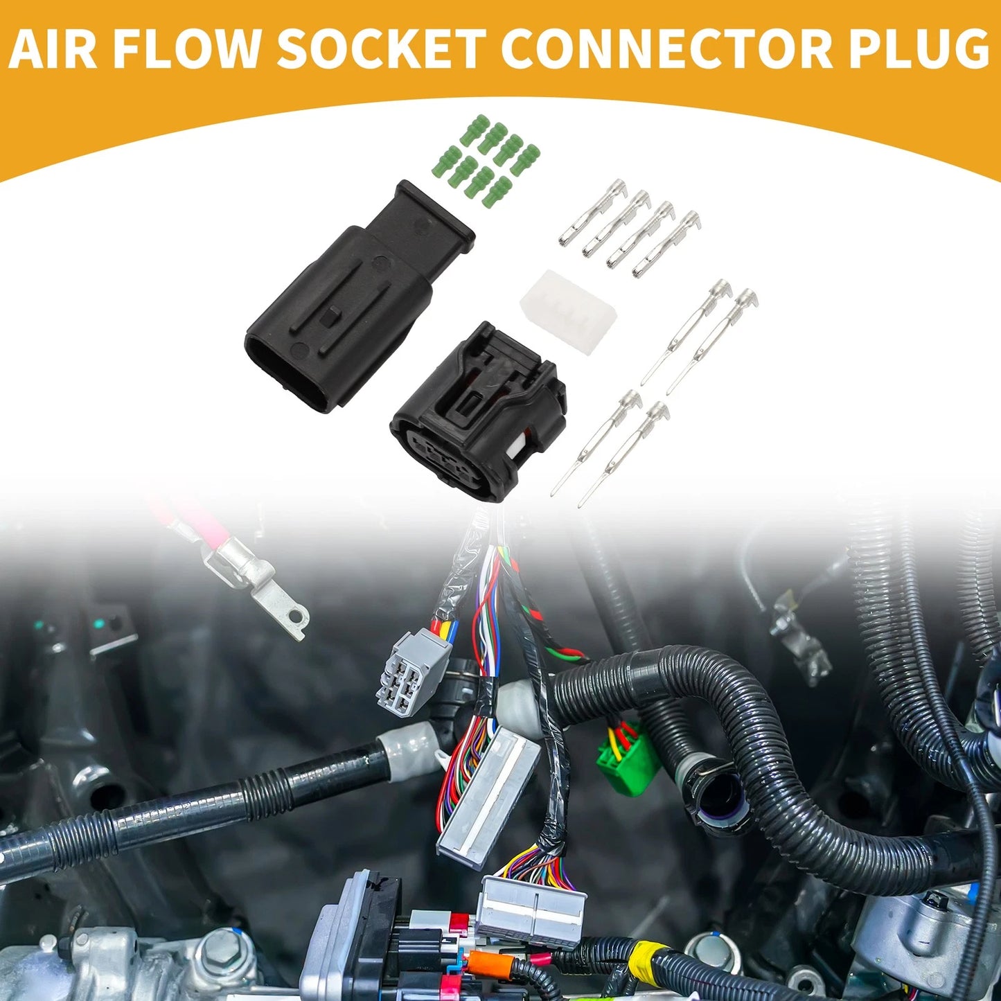 4 Pin Air Flow Socket Connector Plug Male/Female Wire Terminal for Toyota 1 Set