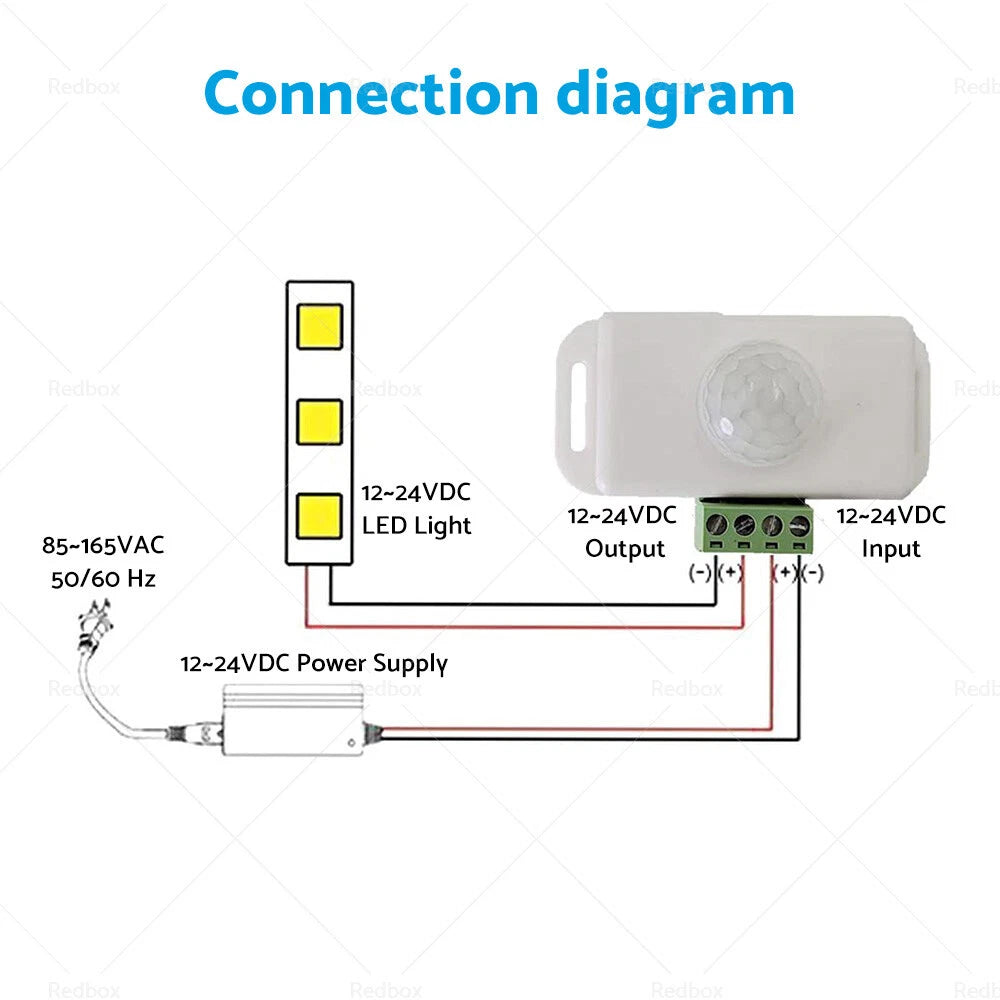 8m Body Infrared PIR Motion Sensor Switch for LED Light Strip 12V 24V