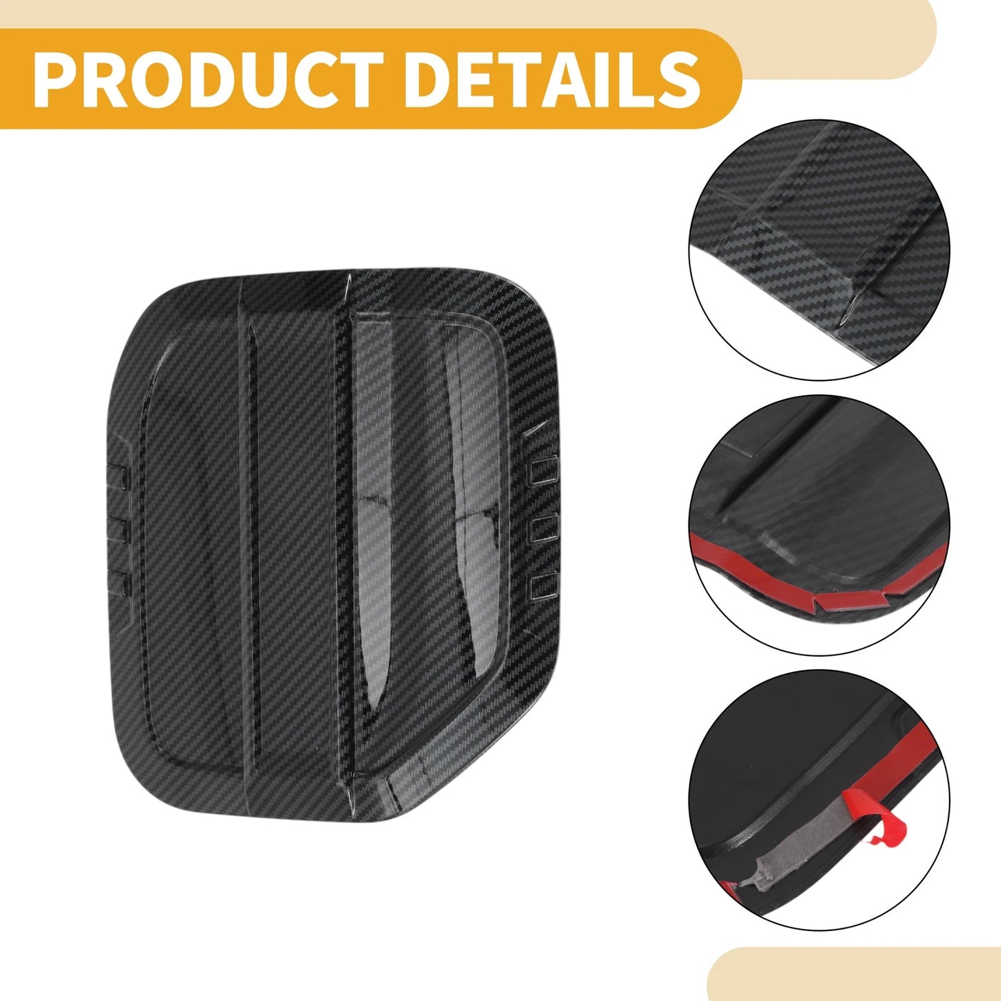 Fuel Tank Door Cap for Ford Bronco (2023-2025) Carbon Fiber Black ABS