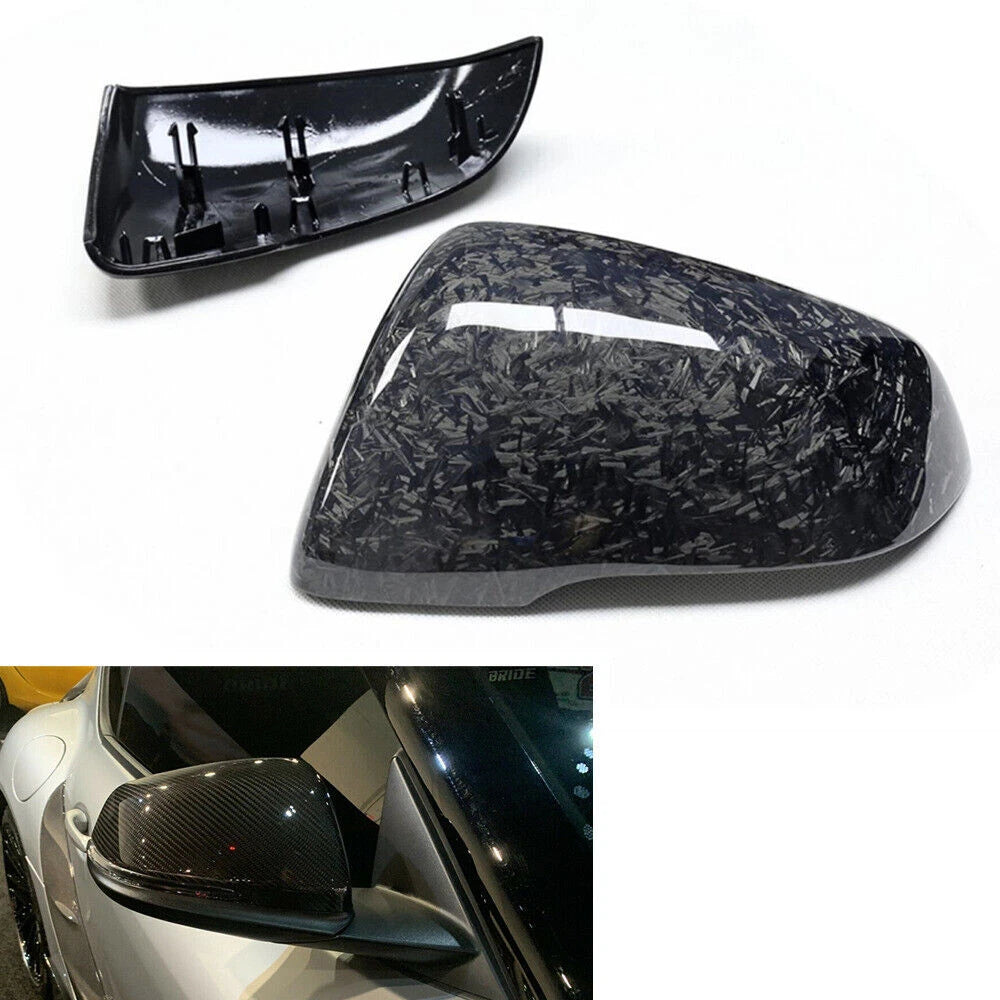 2 x Forged Carbon Rear Side Mirror Covers for Toyota Supra (2018-2020)
