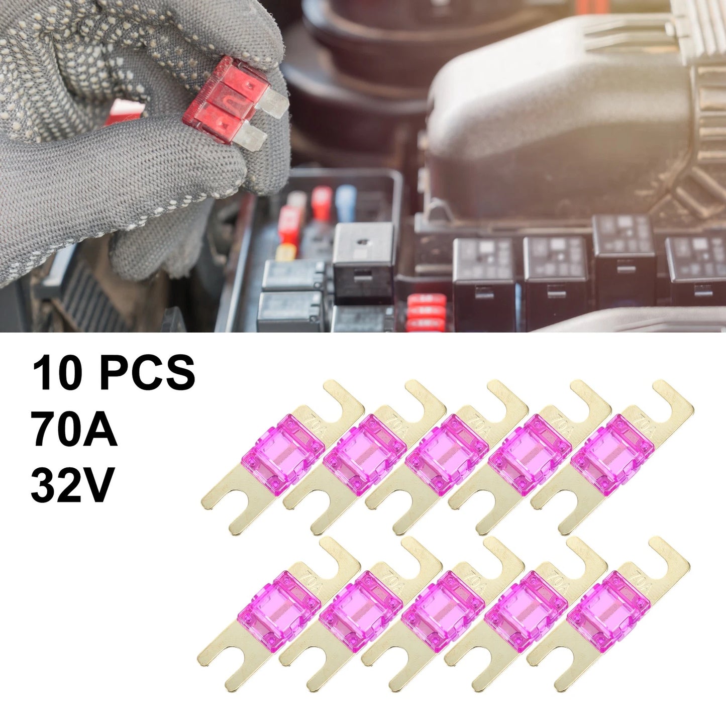 10pcs 70A AFS Mini ANL Fuse Replaces for Car Truck Motorcycle Boat Audio CDs