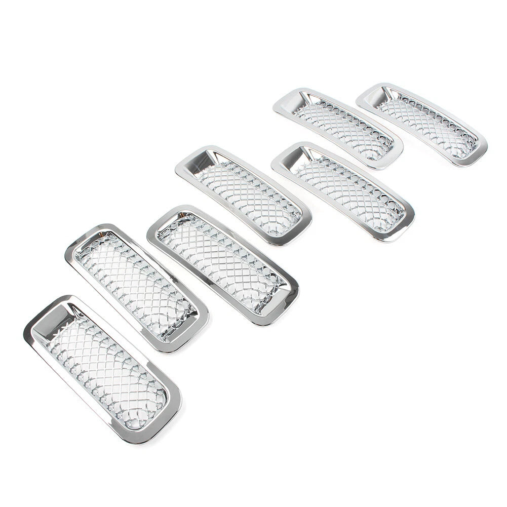 7 Pcs Chrome Front Mesh Grille Cover for Jeep Patriot (2011-2017)