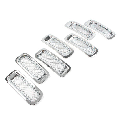 7 Pcs Chrome Front Mesh Grille Cover for Jeep Patriot (2011-2017)