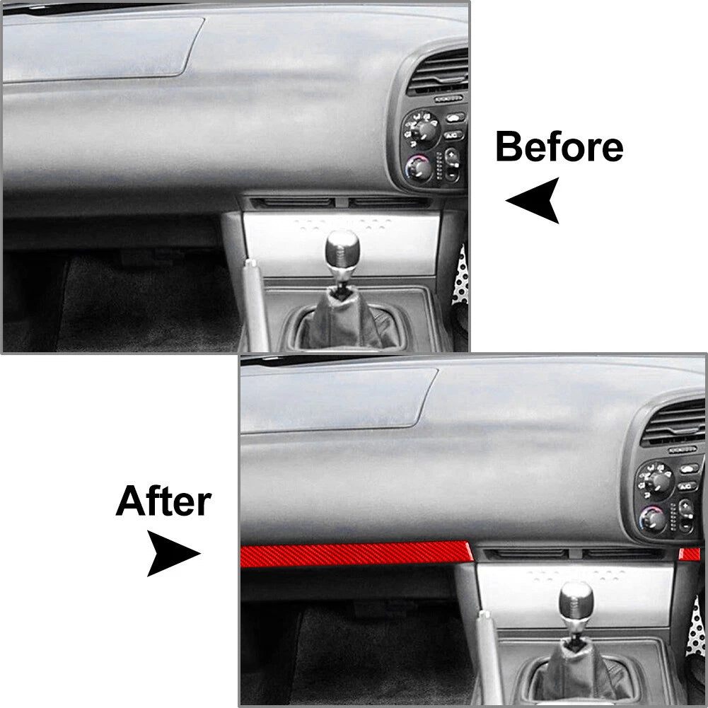 Red Front Center Console Dashboard Strip Cover Trim for Honda S2000 (2004-2009)