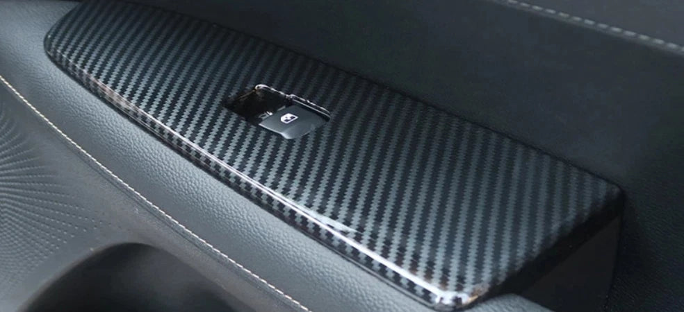 Carbon Fiber Window Lift Panel Armrest Lid Cover Trim for Kia Forte K3 (2019-2021)
