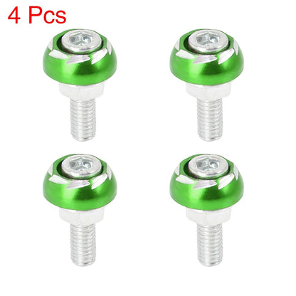 Bolts Nuts Fastener 4pcs 6mm Green License Plate Frame for Motorcycle