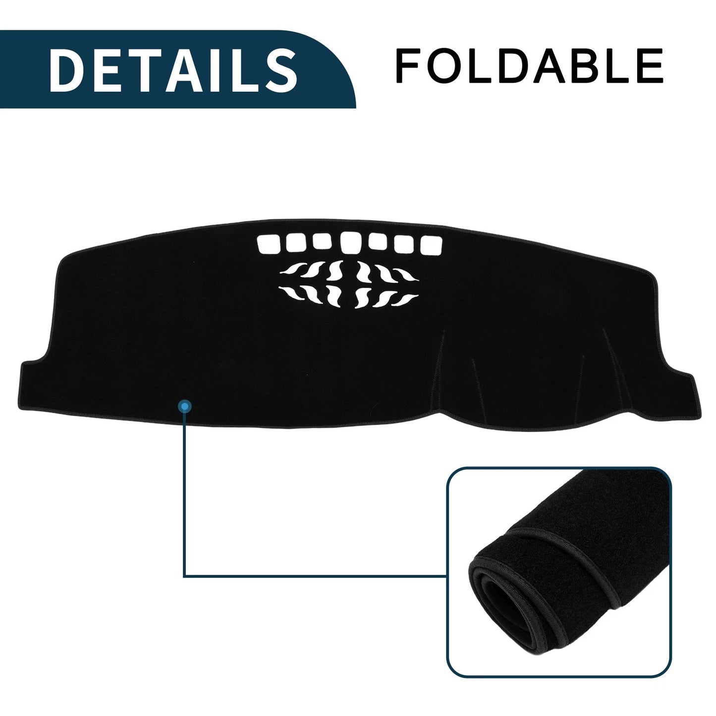Dashboard Cover Mat for Volvo S90 Sun Protector Black (2017-2019)