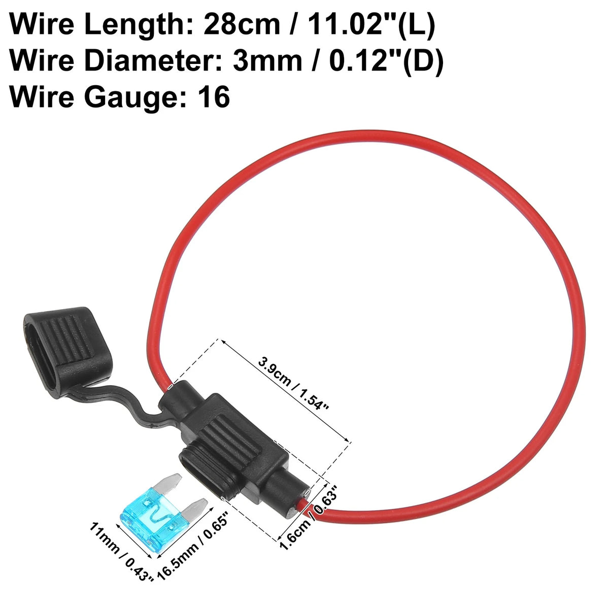 3 x DC 12V Car ATC Blade Style Mini Fuse Holder with 15A Fuse