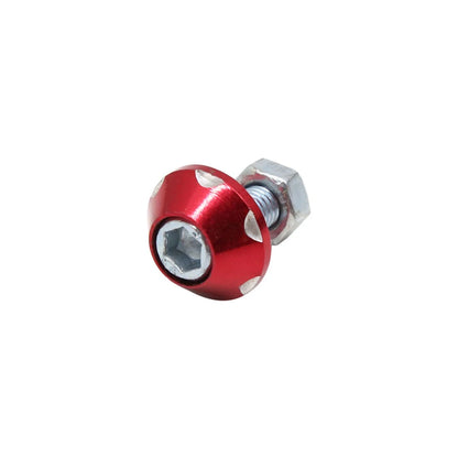 2 x 6mm Red Hex Head Screws Nuts for Motorcycle License Plate Frame