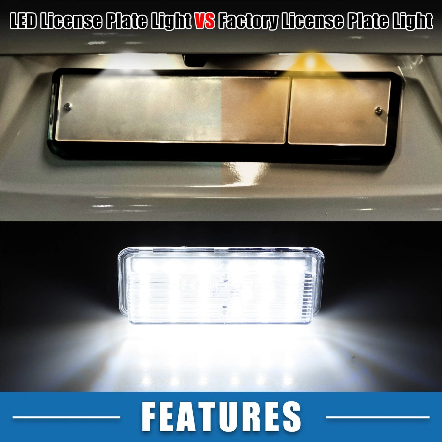 White LED License Plate Lights for Toyota Land Cruiser (2008-2021)