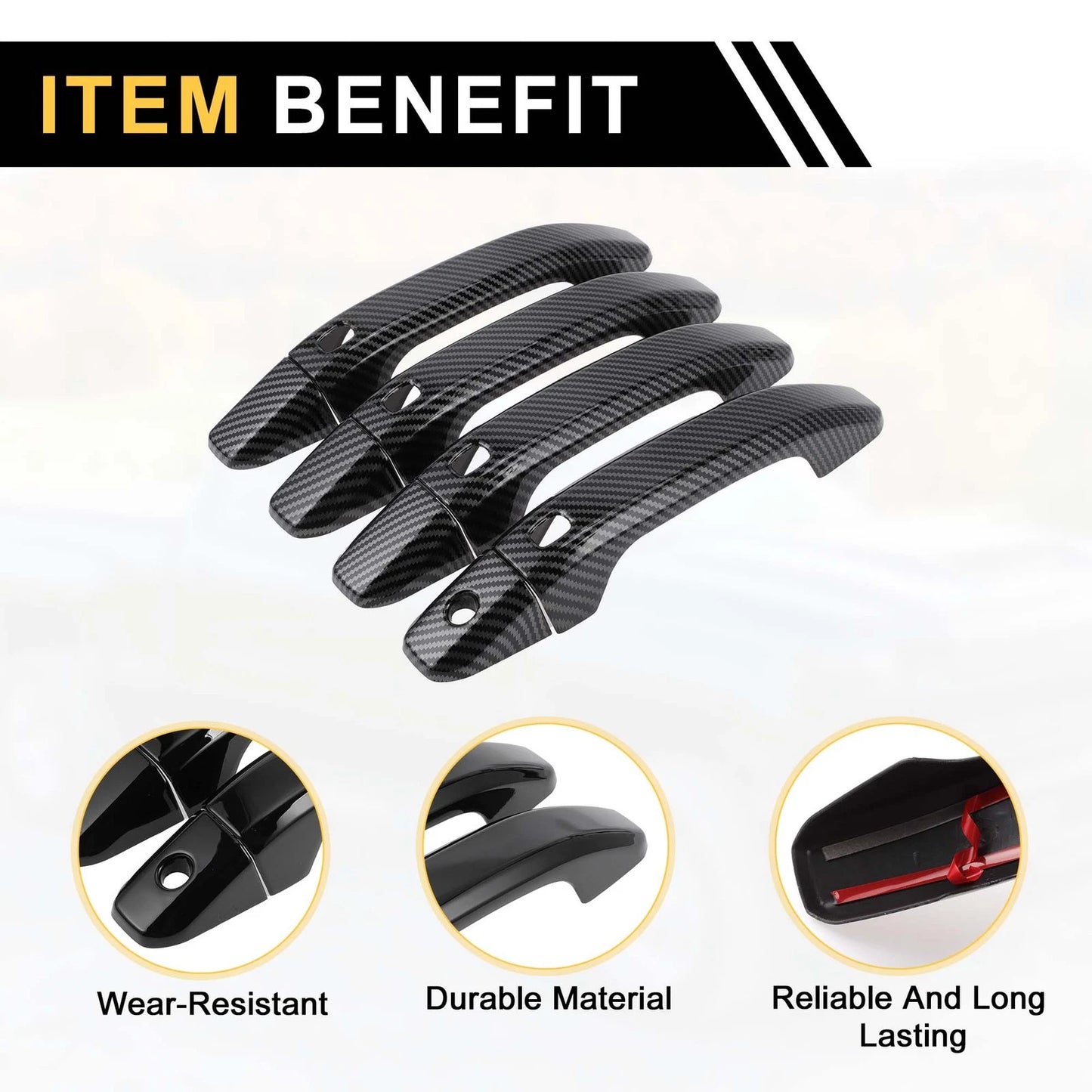 4pcs Exterior Door Handle Cover for Chevrolet Silverado 1500 (2014-2024)