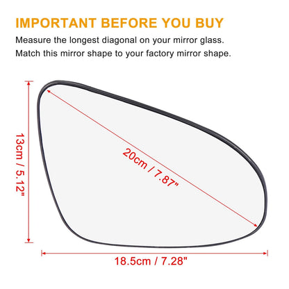 Right Side Heated Mirror Glass with Backing Plate for Toyota Yaris