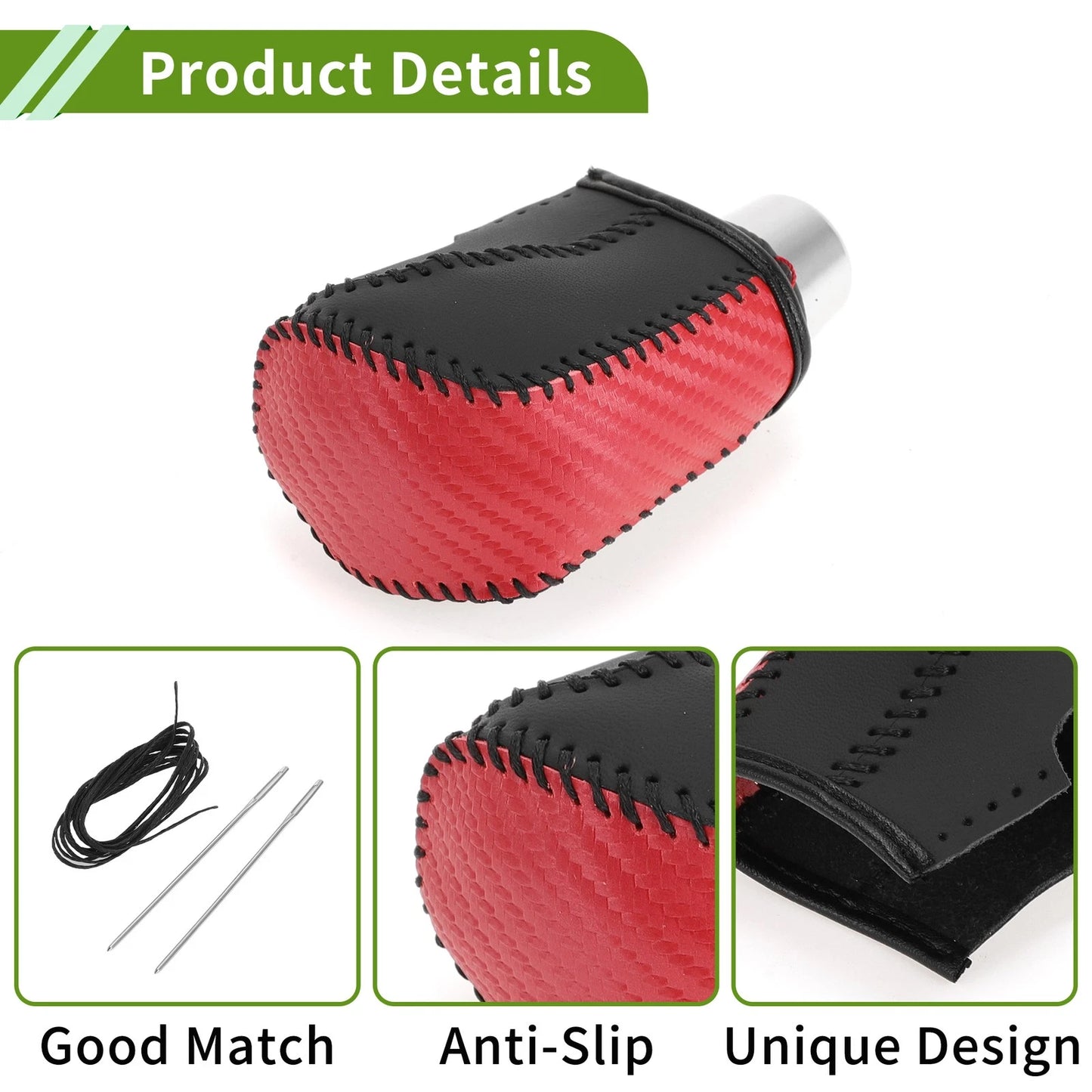 Car Gear Shift Knob Cover for Honda Civic 2016-2021 Red Carbon Fiber