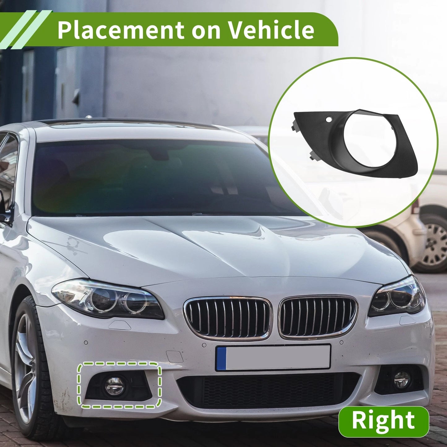1 Pc Front Right Fog Light Grill for BMW E65 E66 (2006-2008) Black