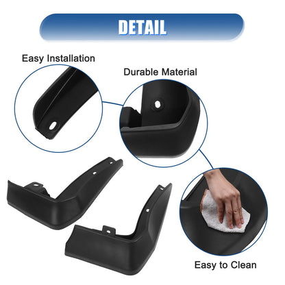 Front Rear Mudguards Fender Set for Honda Civic  - Black with Screws