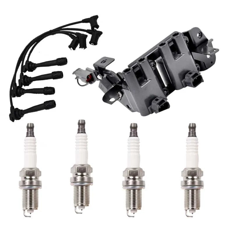 Ignition Coil Pack & Lead Kit & Spark Plugs for Hyundai Accent (2000-2006)