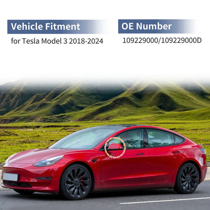 Gloss Black Left Right Mirror Cover Caps for Tesla Model 3 (2018-2024)