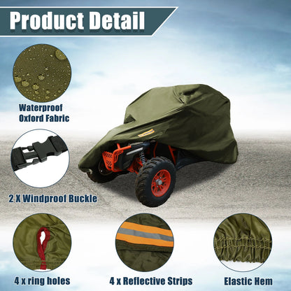 UTV Cover Waterproof Army Green for Kawasaki Can-Am 4-6 Seater