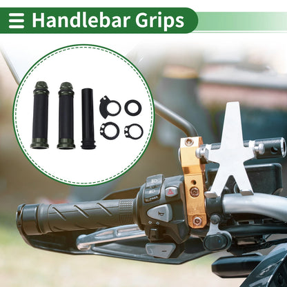 7/8" 22mm Hand Grips Cover Kit for Motorcycle Black Titanium Tone
