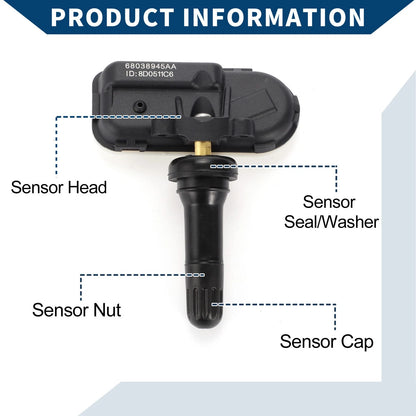 Tire Pressure Sensor 433MHz for Dodge Sprinter 2500 (2007-2009) 1 x Pc