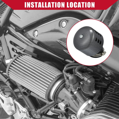 Air Cleaner Filter / 35mm 45 Degree / Motorcycle Carbon Fiber Pattern Rubber