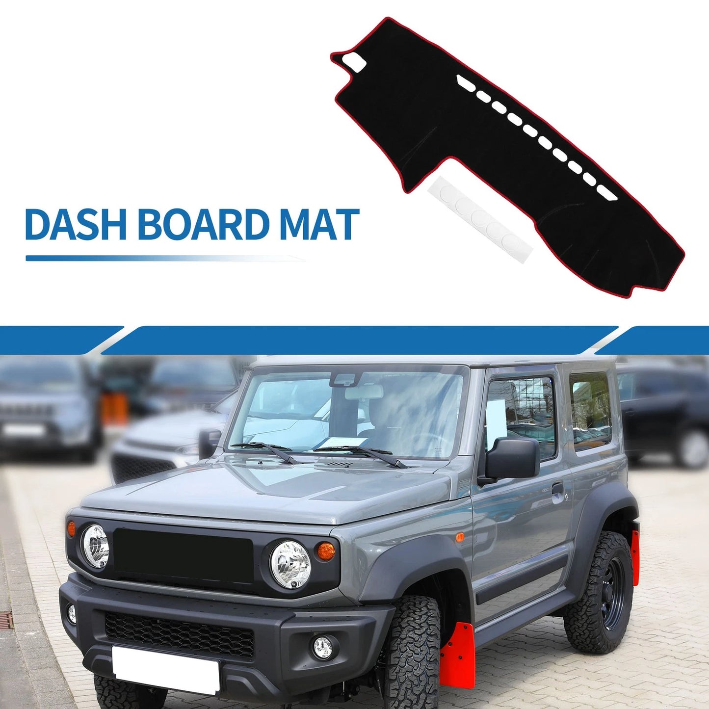 Dash Cover Mat Black Red for Toyota Land Cruiser Prado J120 (2003–2009)