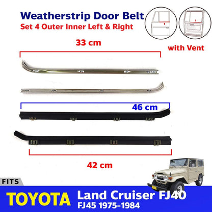Weatherstrip Door Belt w Vent Fits Toyota Land Cruiser FJ40 FJ45 BJ 1975-84 EBDE